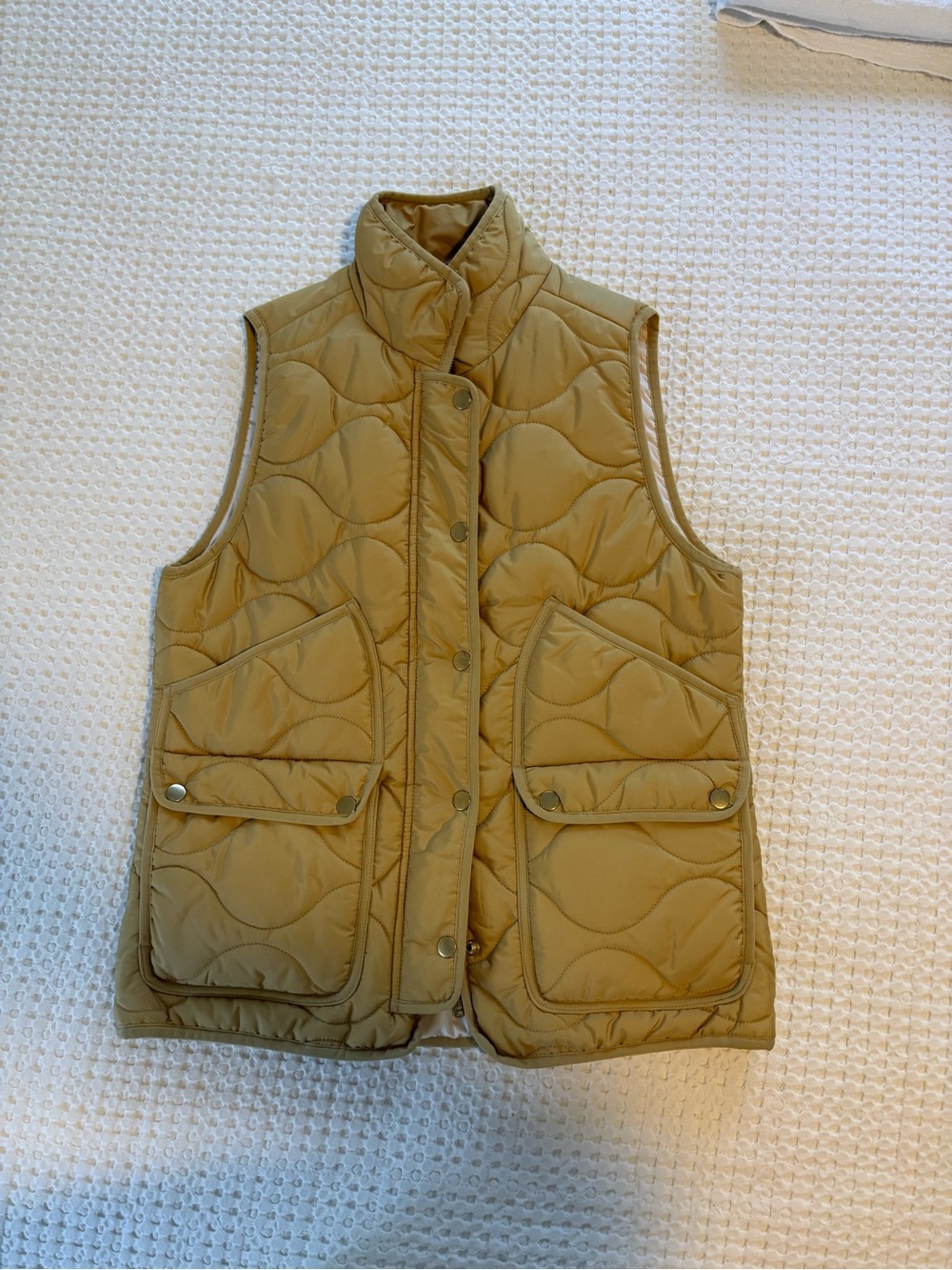 J. Crew Quilted Puffer Vest in Tan